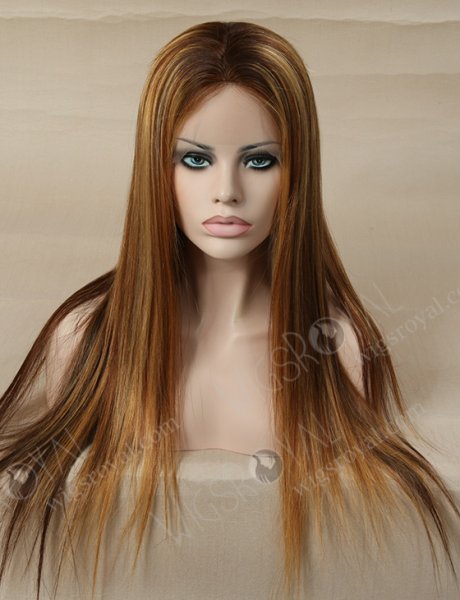 High Density Highlight Balayage Color Human Hair Silk Top Full Lace Wigs WR-ST-031