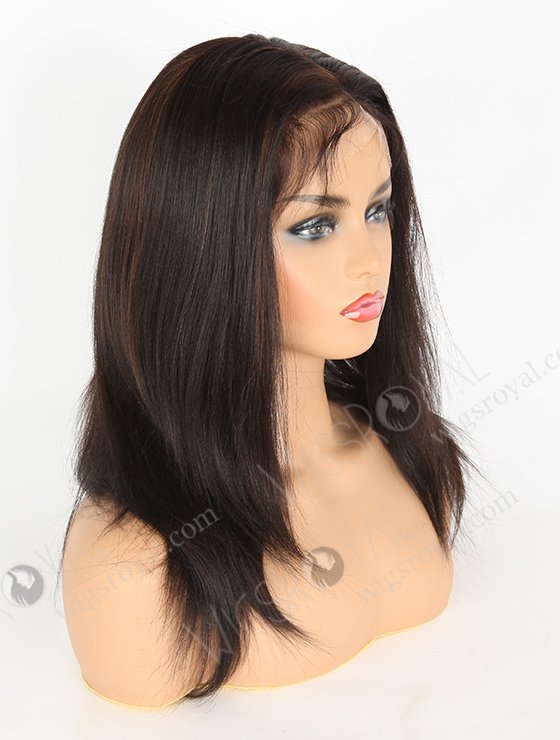 Yaki Full Lace Wigs Human Hair 14" With Baby Hair 1b/4# Highlights FLW-01160-7036