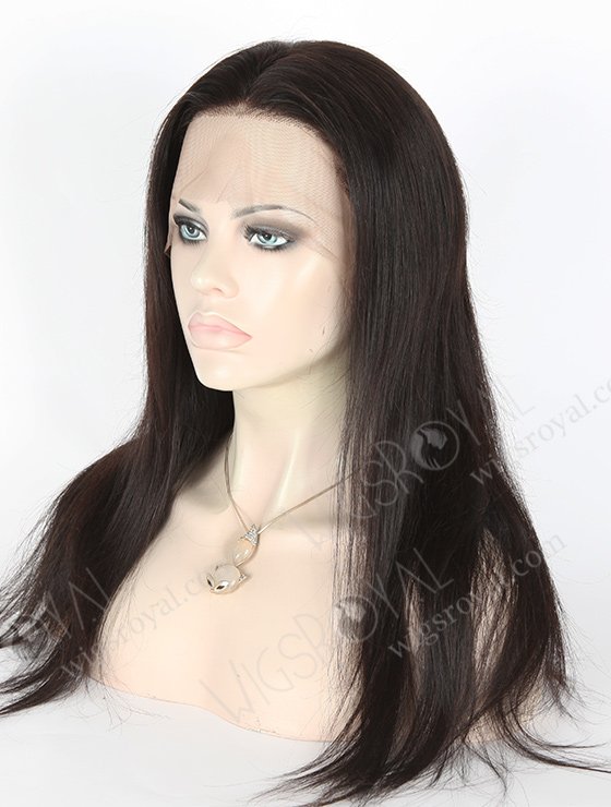 In Stock Indian Remy Hair 18" Straight Natural Color Full Lace Wig FLW-01354-7162