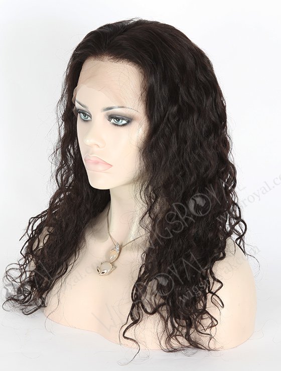 In Stock Indian Remy Hair 18" Very Wavy 25mm Natural Color Full Lace Wig FLW-01364-7249
