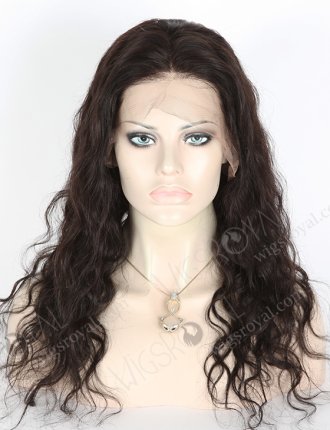 Indian Remy Hair 18" Natural Wavy Full Lace Human Hair Wig Natural Color FLW-01362