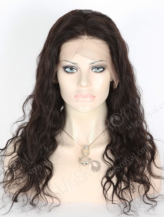 Indian Remy Hair 18" Natural Wavy Full Lace Human Hair Wig Natural Color FLW-01362-7183