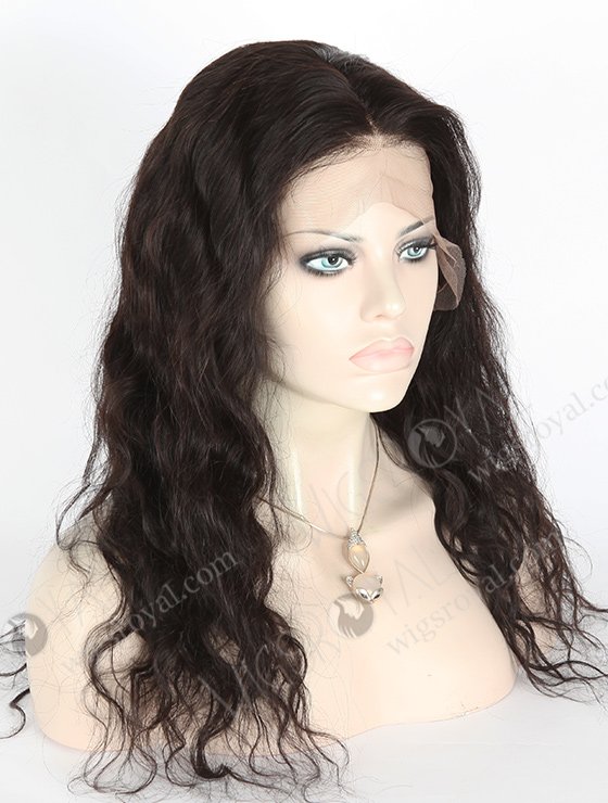 Indian Remy Hair 18" Natural Wavy Full Lace Human Hair Wig Natural Color FLW-01362-7187