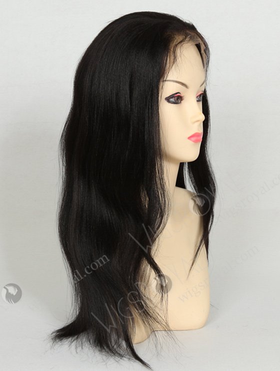 In Stock Indian Remy Hair 18" Yaki 1/1b# Evenly Blended Color Full Lace Wig FLW-01404-7268