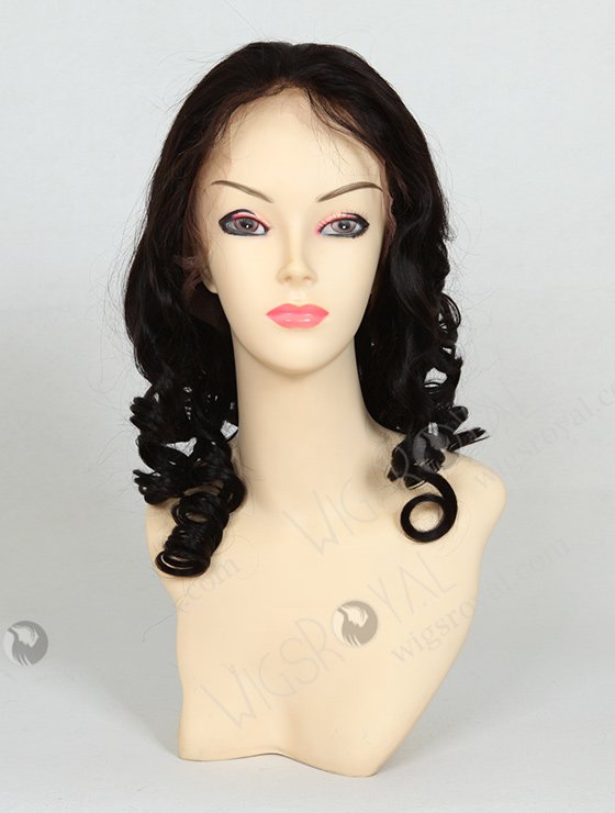 Loose Curly Wigs 16" Big Curl 1b# Color Corkscrew Curl Wig FLW-01251