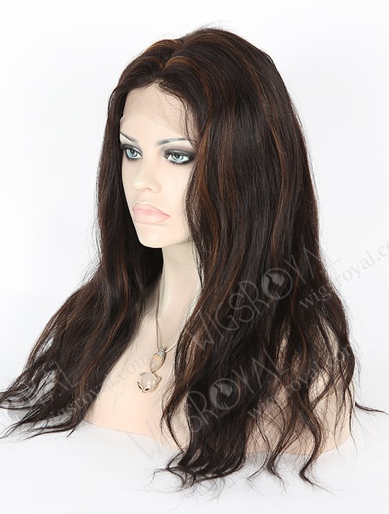 In Stock Indian Remy Hair 18" Natural Straight 1b/30# Highlights Full Lace Wig FLW-01516-7331
