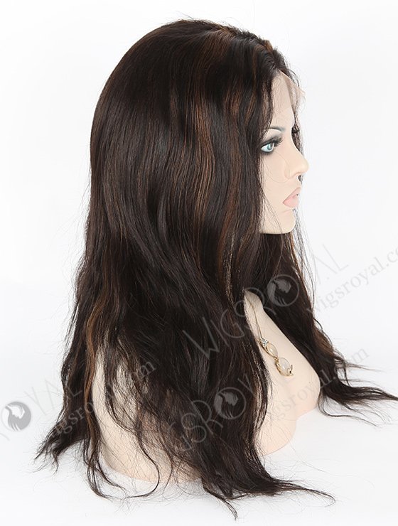 In Stock Indian Remy Hair 18" Natural Straight 1b/30# Highlights Full Lace Wig FLW-01516-7334