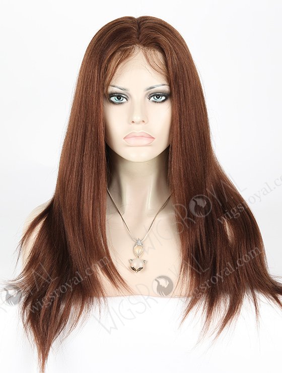 In Stock Indian Remy Hair 18" Yaki 4# Color Full Lace Wig FLW-01449-7315