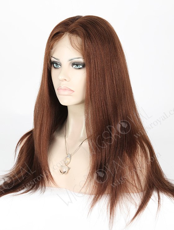 In Stock Indian Remy Hair 18" Yaki 4# Color Full Lace Wig FLW-01449-7316