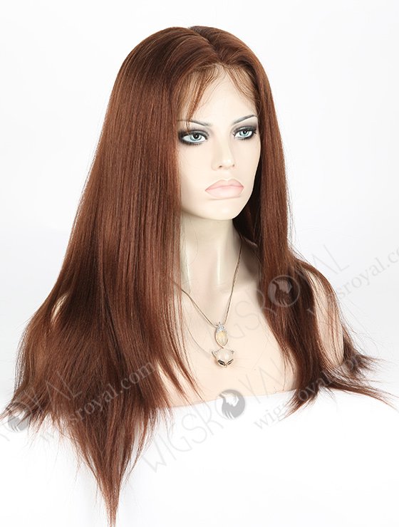 In Stock Indian Remy Hair 18" Yaki 4# Color Full Lace Wig FLW-01449-7318