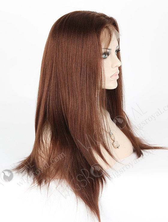 In Stock Indian Remy Hair 18" Yaki 4# Color Full Lace Wig FLW-01449-7317