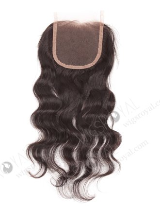 In Stock Indian Remy Hair 12" Natural Wave Natural Color Top Closure STC-01
