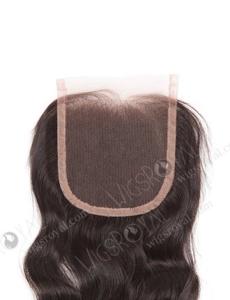 In Stock Indian Remy Hair 12" Natural Wave Natural Color Top Closure STC-01