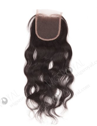 In Stock Indian Remy Hair 16" Natural Wave Natural Color Top Closure STC-03