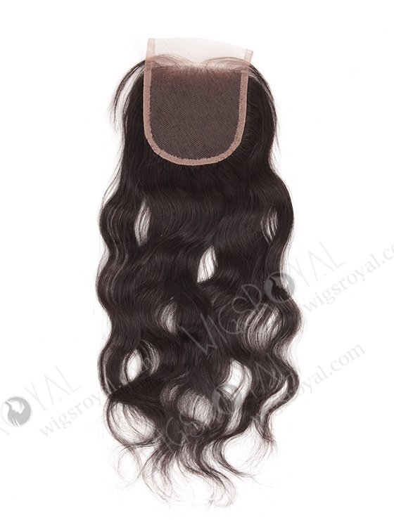 In Stock Indian Remy Hair 16" Natural Wave Natural Color Top Closure STC-03