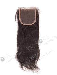 In Stock Indian Remy Hair 12" Natural Straight Natural Color Top Closure STC-100