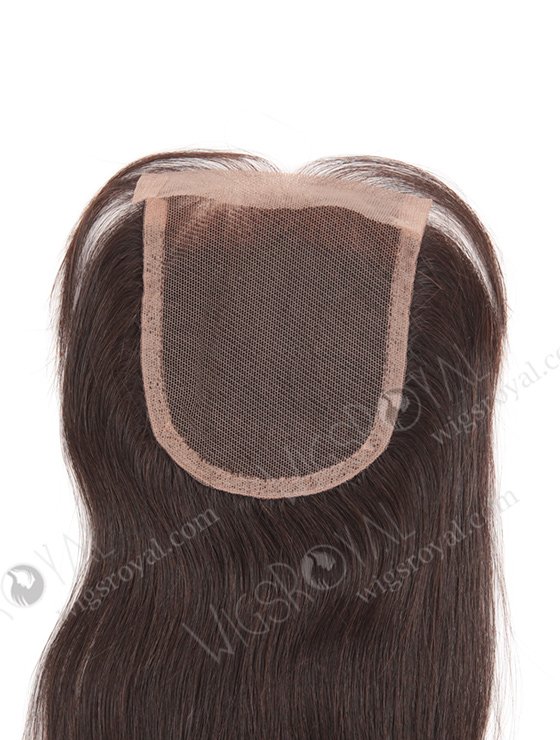 In Stock Indian Remy Hair 14" Natural Straight Natural Color Top Closure STC-101-7620