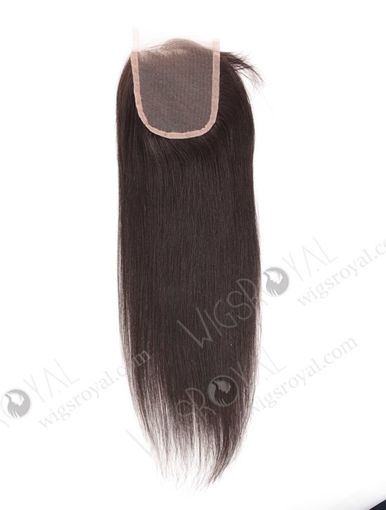 In Stock Indian Remy Hair 14" Yaki Straight Natural Color Top Closure STC-308