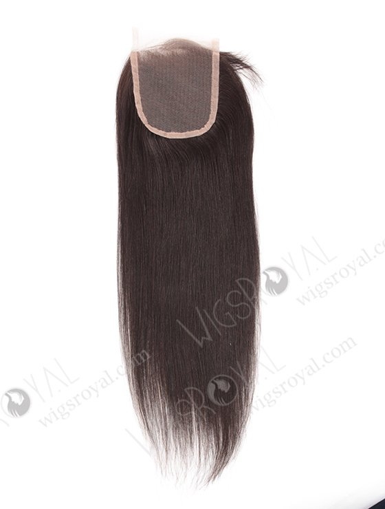 In Stock Indian Remy Hair 14" Yaki Straight Natural Color Top Closure STC-308-7853
