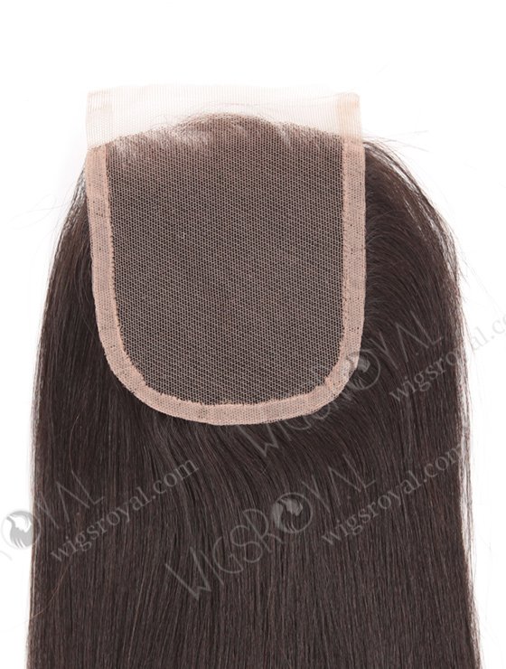 In Stock Indian Remy Hair 14" Yaki Straight Natural Color Top Closure STC-308-7854