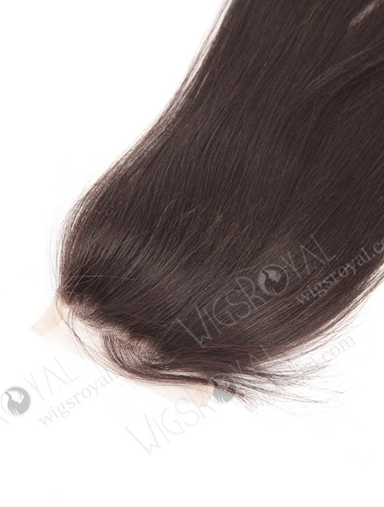 In Stock Indian Remy Hair 14" Yaki Straight Natural Color Top Closure STC-308-7855