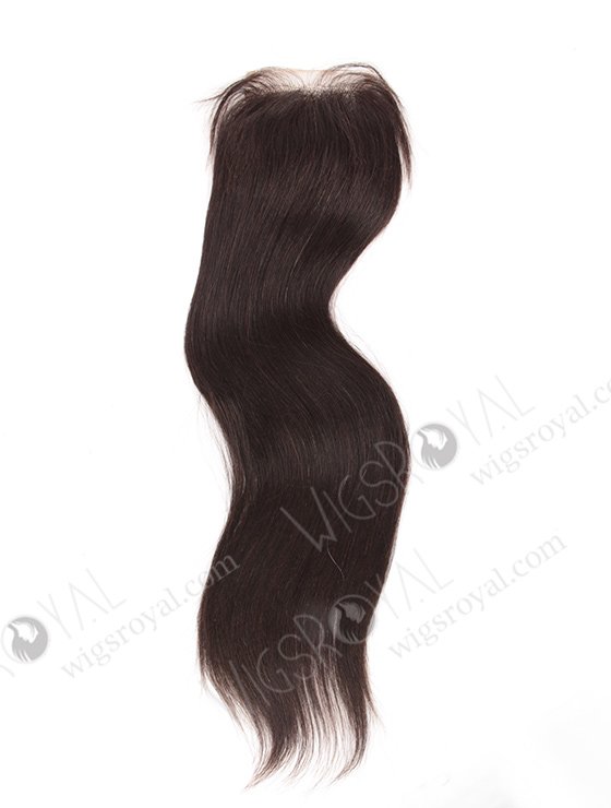 In Stock Indian Remy Hair 16" Yaki Straight Natural Color Top Closure STC-53-7870