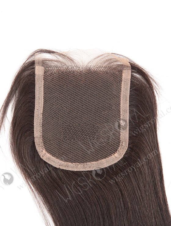 In Stock Indian Remy Hair 16" Yaki Straight Natural Color Top Closure STC-53-7873