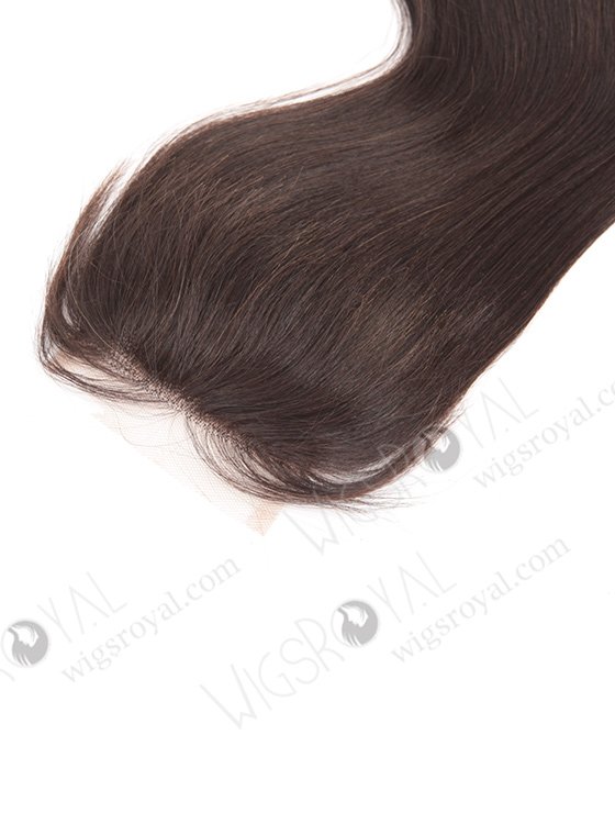 In Stock Indian Remy Hair 16" Yaki Straight Natural Color Top Closure STC-53-7872