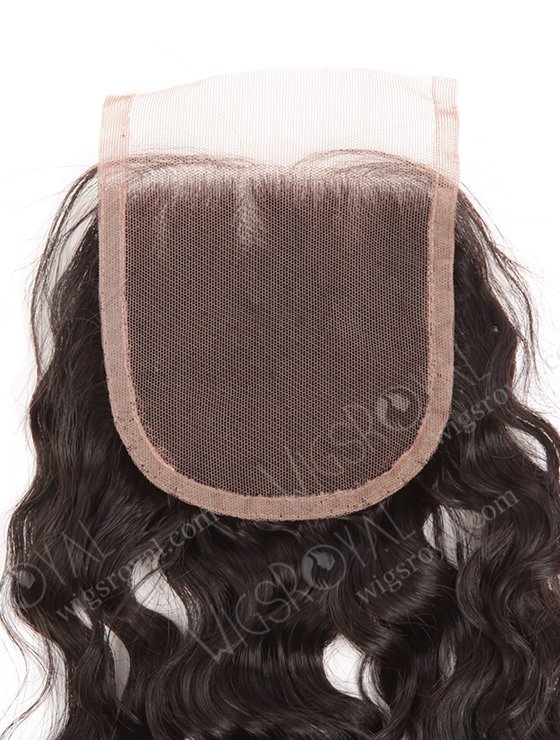 In Stock Indian Remy Hair 14" Natural Curly Natural Color Top Closure STC-274-7541
