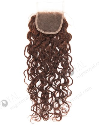 In Stock Indian Remy Hair 18" Natural Curly Color #4 Top Closure STC-366