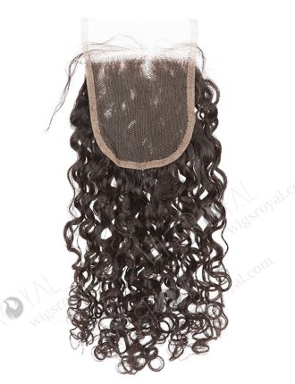 In Stock Indian Remy Hair 16" Loose Pixie Curl Natural Color Top Closure STC-385