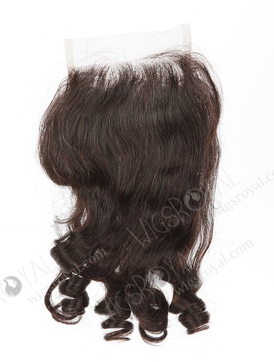 In Stock Indian Remy Hair 16" Big Curl Natural Color Top Closure STC-384-7582