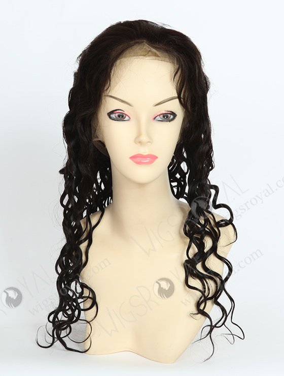 In Stock Indian Remy Hair 22" Very Wavy 25mm 1b# Color Full Lace Wig FLW-01674-7756