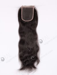 In Stock Indian Remy Hair 16" Natural Straight #1B Color Top Closure STC-64