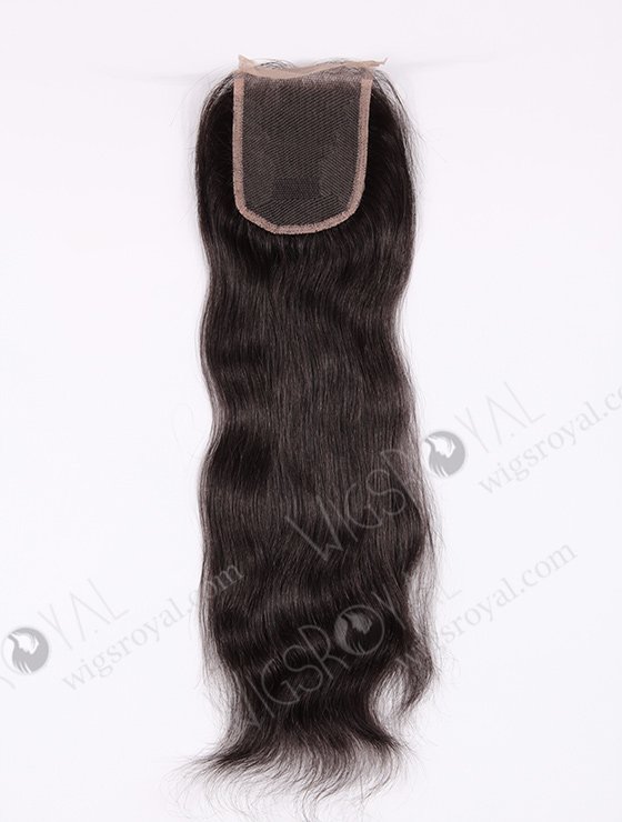 In Stock Indian Remy Hair 16" Natural Straight #1B Color Top Closure STC-64
