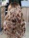 Brown Hair with Blonde Highlight Silk Top Full Lace Wig WR-ST-042