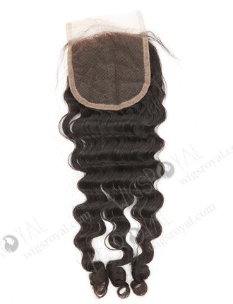In Stock Indian Remy Hair 14" Deep Curl Natural Color Top Closure STC-352