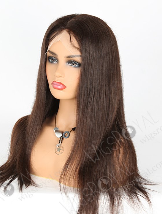 Best Quality 18'' European Virgin Natural Color Natural Straight Silk Top Full Lace Wig WR-ST-047-7721