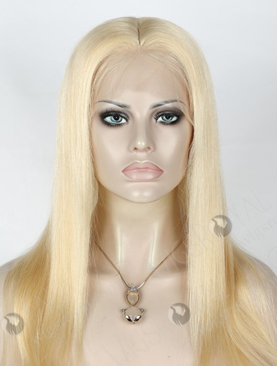Light Color 613# 18'' European Virgin Straight Silk Top Full Lace Wig WR-ST-049-7749