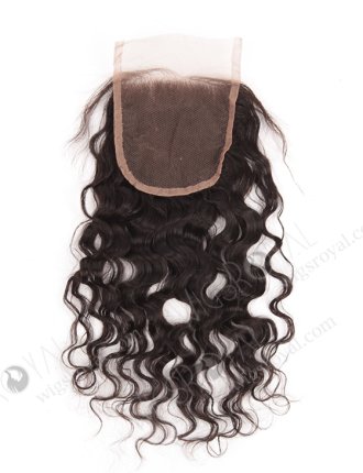 In Stock Indian Remy Hair 12" Natural Curly Natural Color Top Closure STC-273