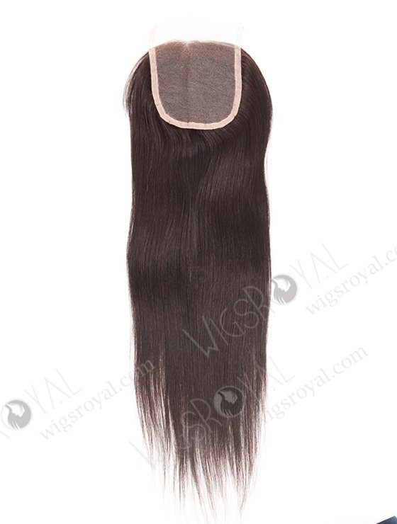 In Stock Indian Remy Hair 18" Yaki Straight Natural Color Top Closure STC-309