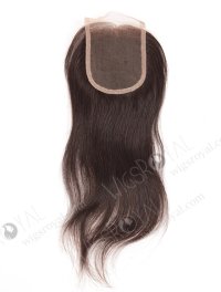 In Stock Chinese Virgin Hair 12" Natural Straight Natural Color Top Closure STC-293