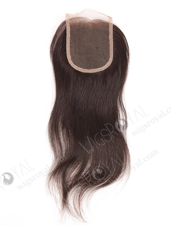 In Stock Chinese Virgin Hair 12" Natural Straight Natural Color Top Closure STC-293