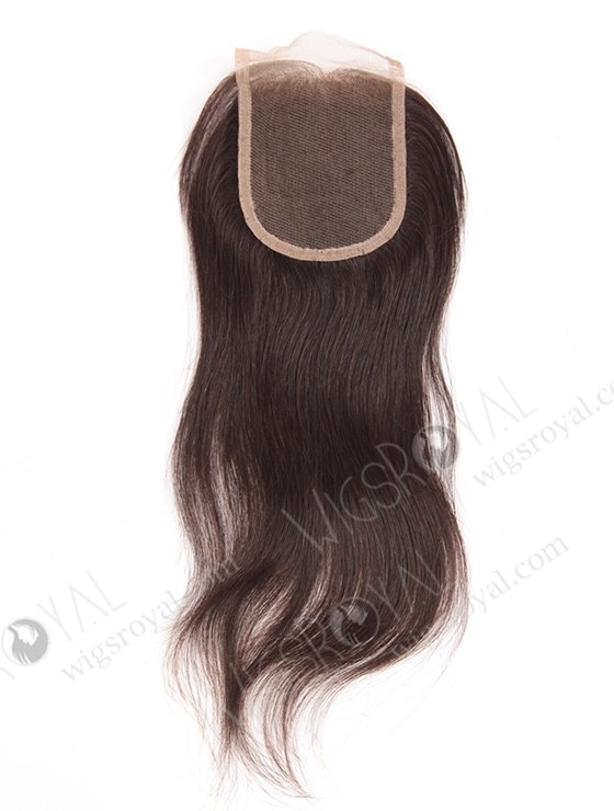 In Stock Chinese Virgin Hair 12" Natural Straight Natural Color Top Closure STC-293-8084