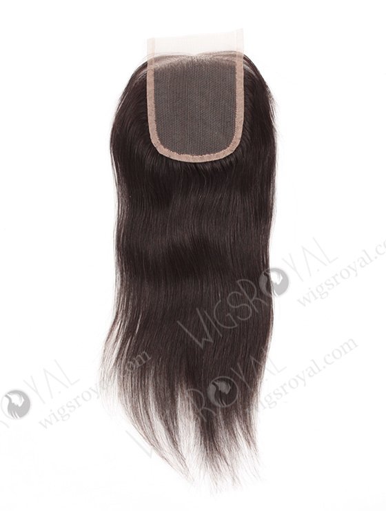 In Stock Indian Remy Hair 12" Straight Natural Color Top Closure STC-65