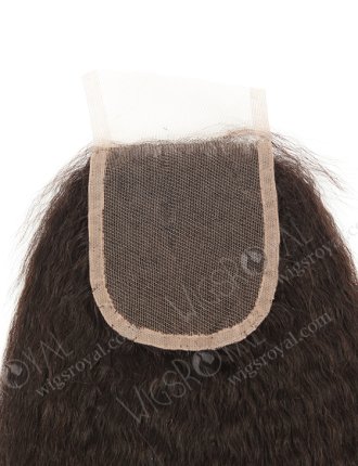 In Stock Indian Remy Hair 18" Kinky Straight Natural Color Top Closure STC-342