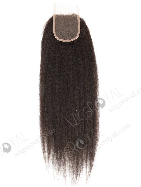In Stock Indian Remy Hair 18" Kinky Straight Natural Color Top Closure STC-342