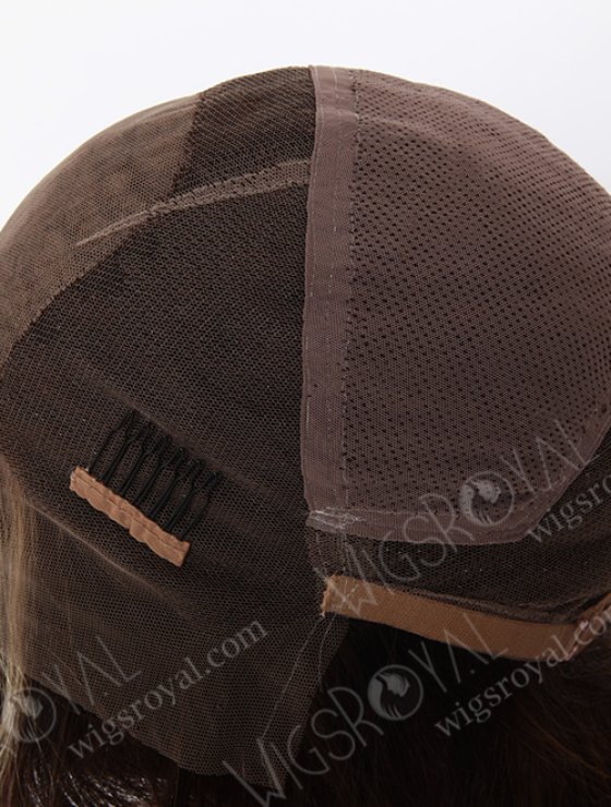 Popular Money Piece Highlights Brown Wavy Hair Silk Top Wigs WR-ST-022 -8440