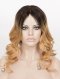 Ombre Color Wavy Blonde Virgin Human Hair Glueless Wigs For Women WR-GL-050
