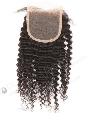 In Stock Brazilian Virgin Hair 12" Kinky Curl Natural Color Top Closure STC-319